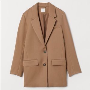 H&M tan and brown blazer dark beige